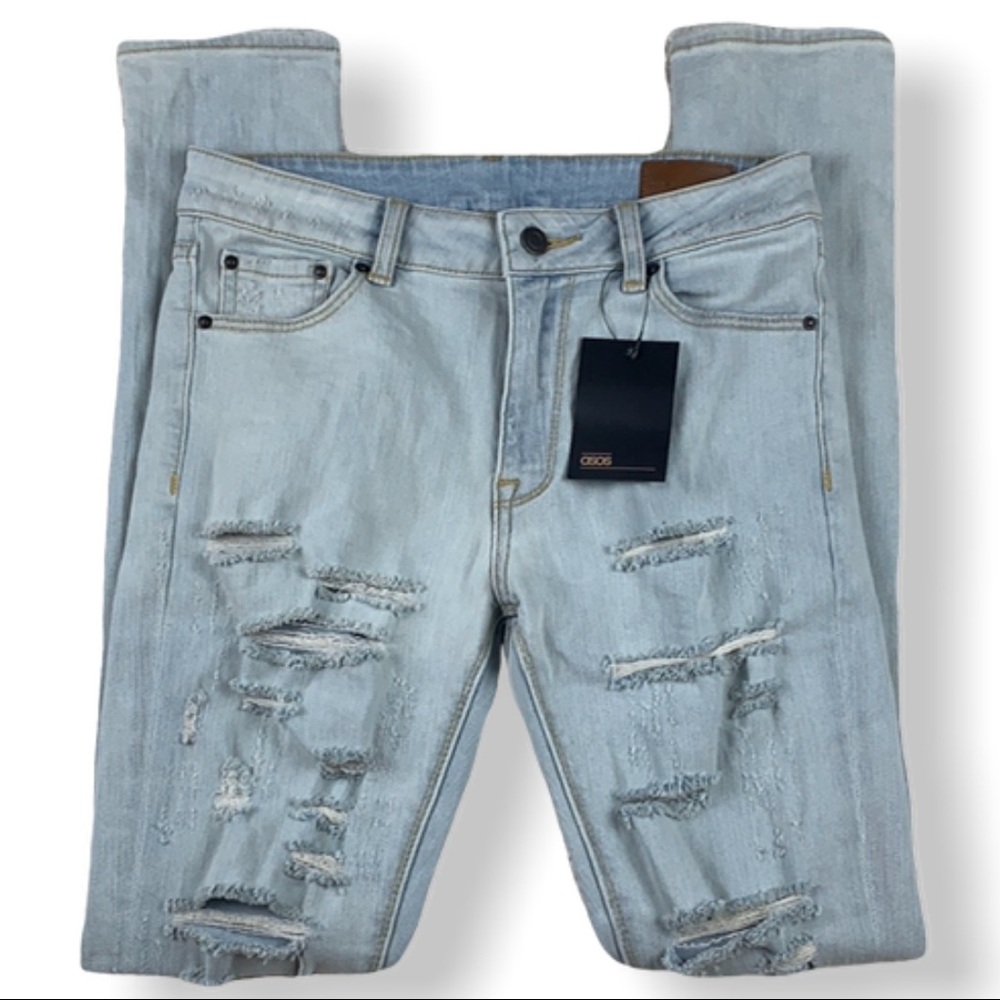 ASOS Destroyed Skinny Distressed Ripped Jeans - Picture 7 of 8